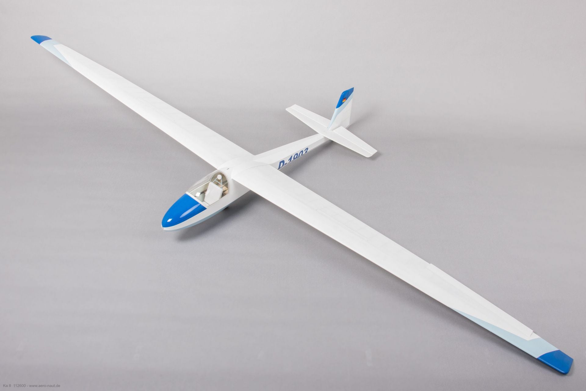 Ka 8 Glider Model, Kit with GRP Fuselage, Wingspan 3000mm, Aeronaut # 112600