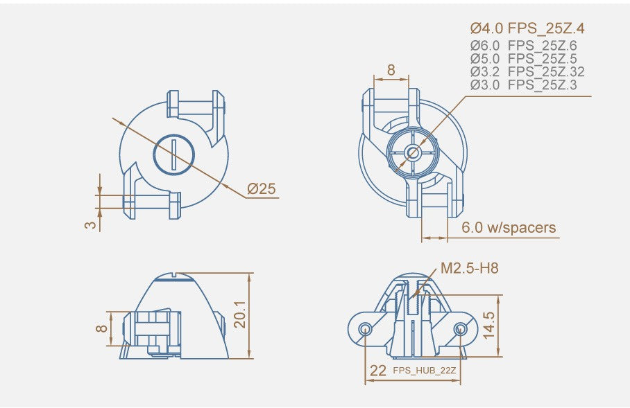 Z-Spinner Dualsky 25/3.17mm #52202