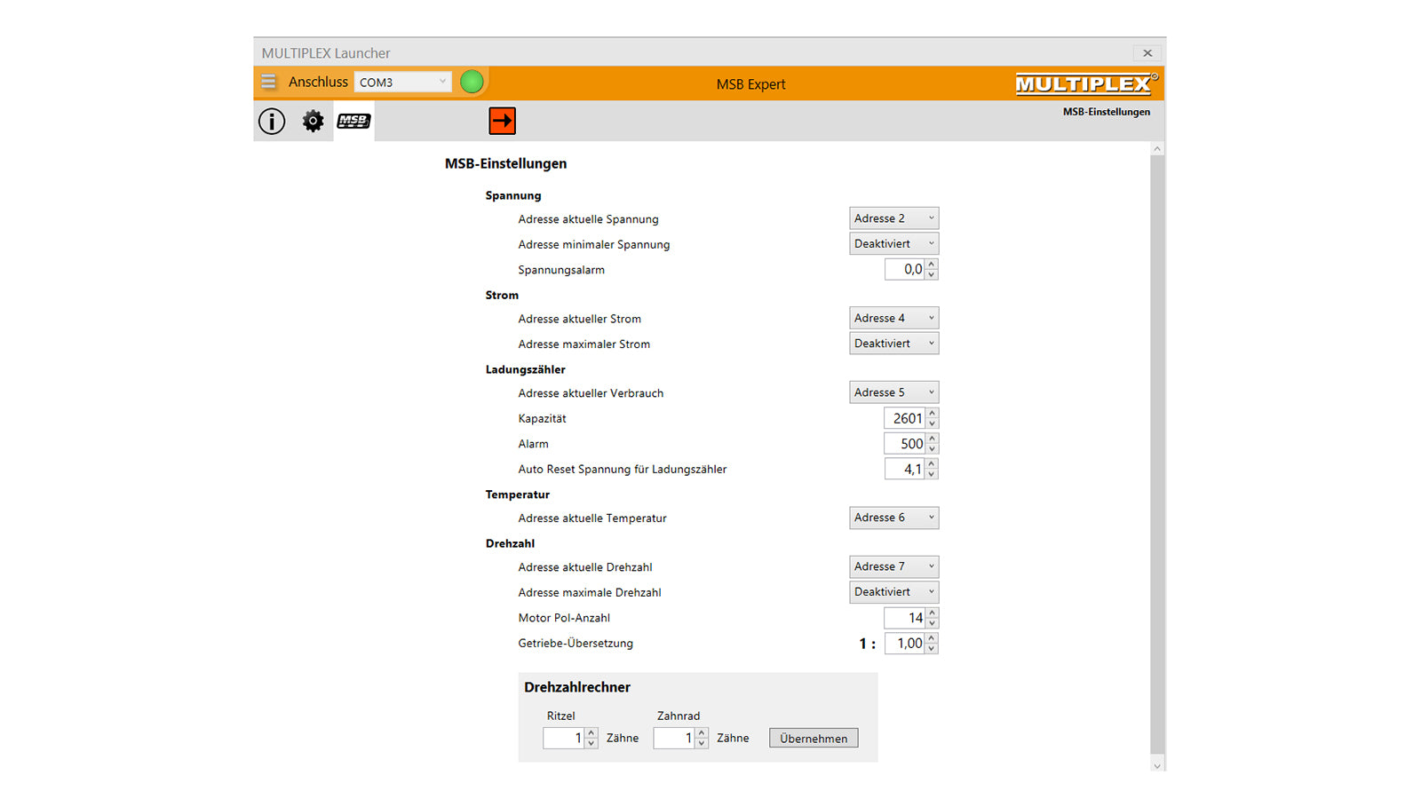 ROXXY® Smart-Control 45 MSB, Regler mit Telemetrie, Multiplex # 318578