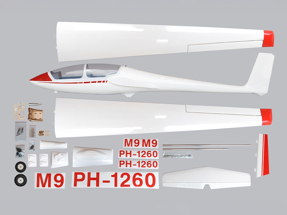 ASK-21, vorbildähnlicher Segler, Spw. 3200mm, D-Power # GL06