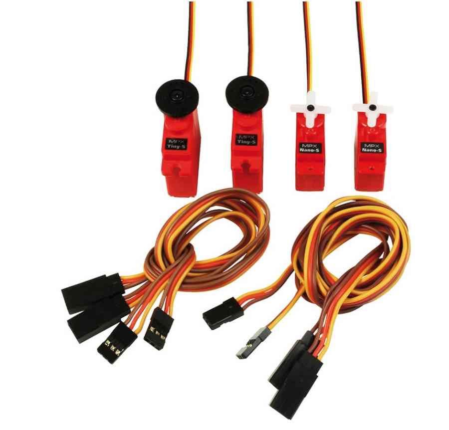 Servo Set SOLIUS (2xNano S, 2xTiny S, 4xExt. 400mm, 2xExt. 600mm), MPX # 65160