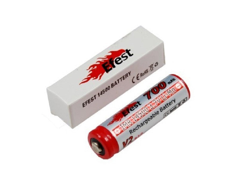 Efest IMR 14500 V2, 700mAh 3,7V Li-Ion-Akku (Pluspol erhöht), ø14.2x50.5mm, 21g