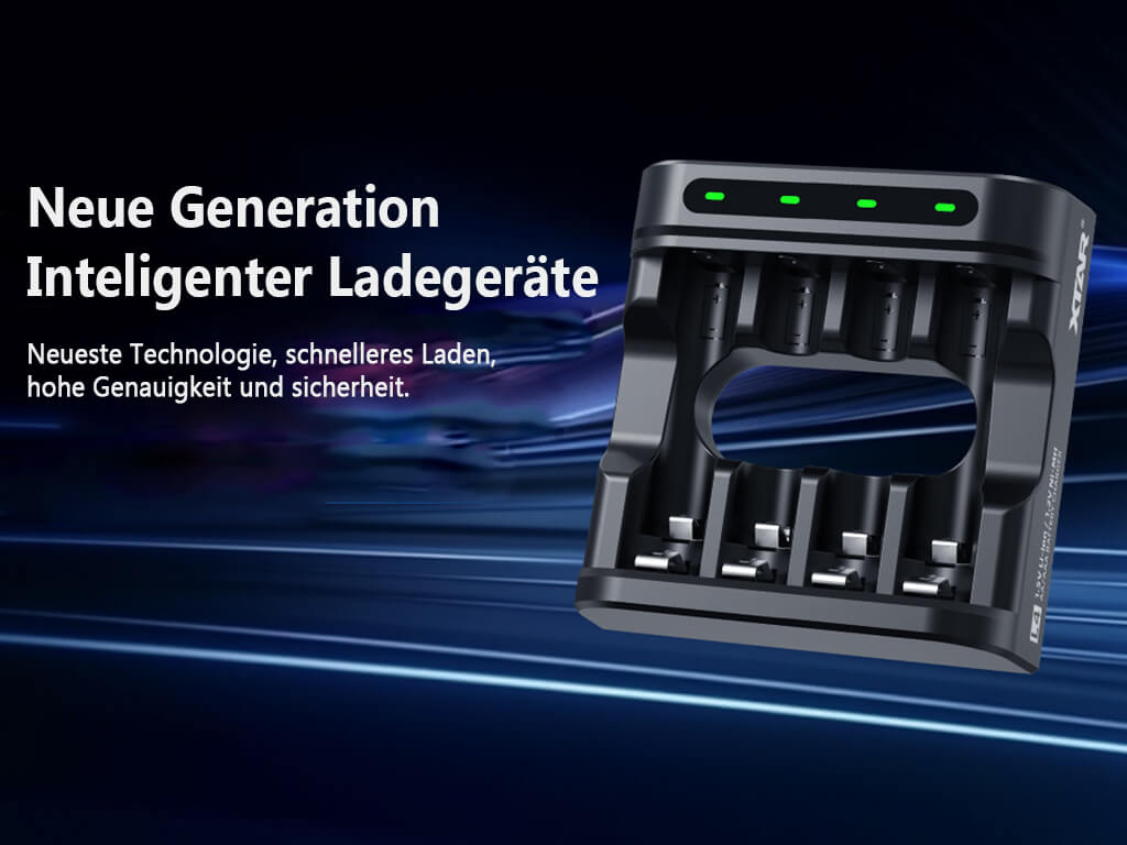4-Bay Charger for 1.5V AA/AAA Li-ion and NiMH/NiCd Batteries