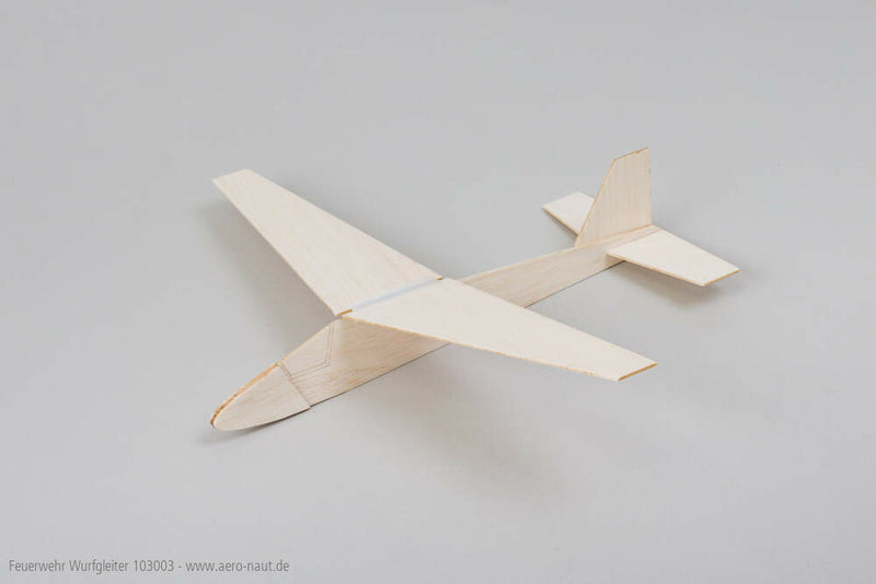 Fire Department P&F Hand Launch Glider, Span 340mm, Kit, Aeronaut # 103003