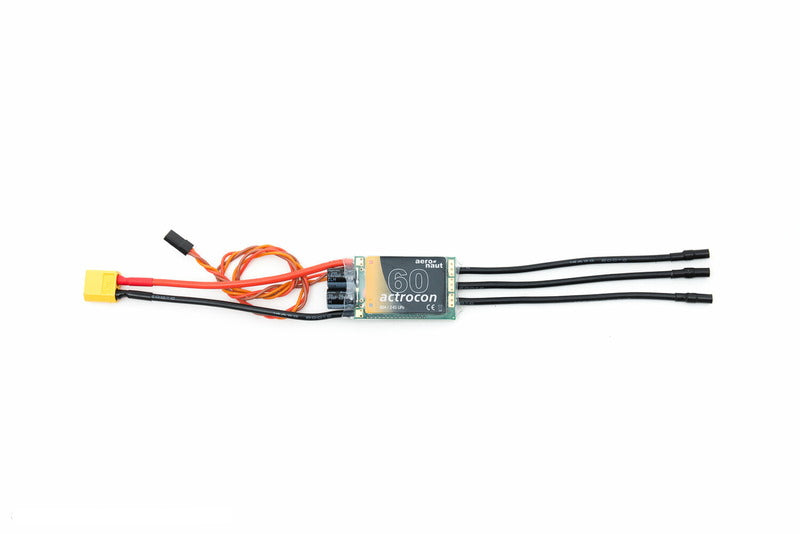 actrocon 60A brushless Regler, 2-6 LiPo, 5A BEC, 65x31x1, 65g, Aeronaut # 700334