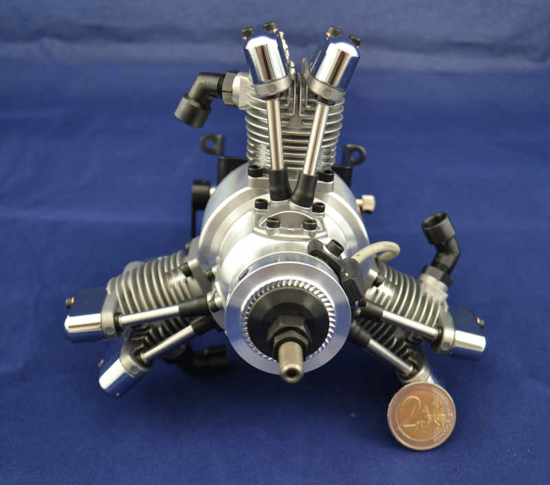 SAITO FG 19 R3, 3-Zylinder-Viertakt-Benzin-Sternmotor, 19ccm, Aeronaut # 710082
