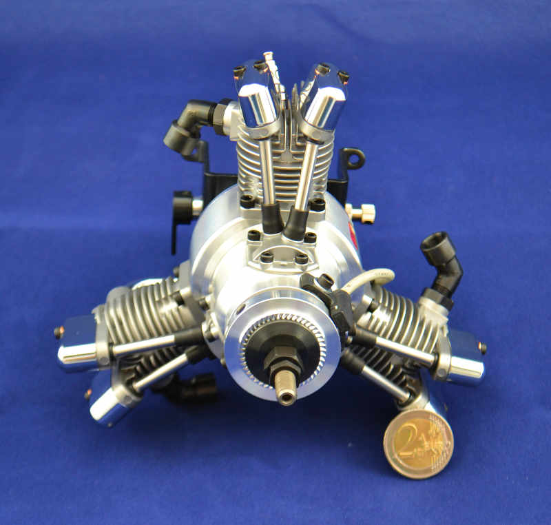 SAITO FG 19 R3, 3-Zylinder-Viertakt-Benzin-Sternmotor, 19ccm, Aeronaut # 710082