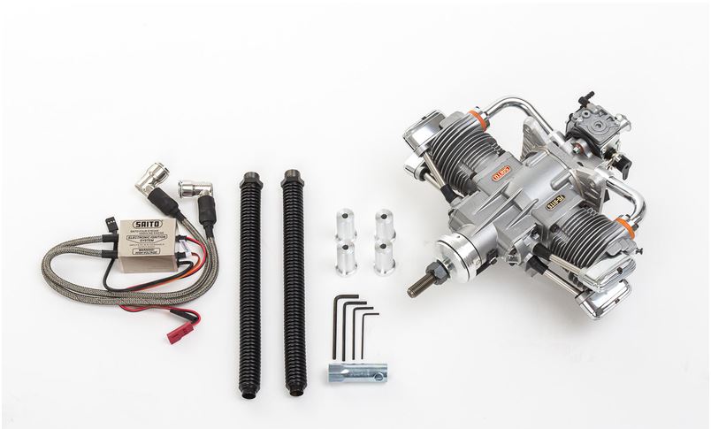 SAITO FG 61TS 60.6cc Gasoline Flat Twin Engine, Aeronaut # 710086