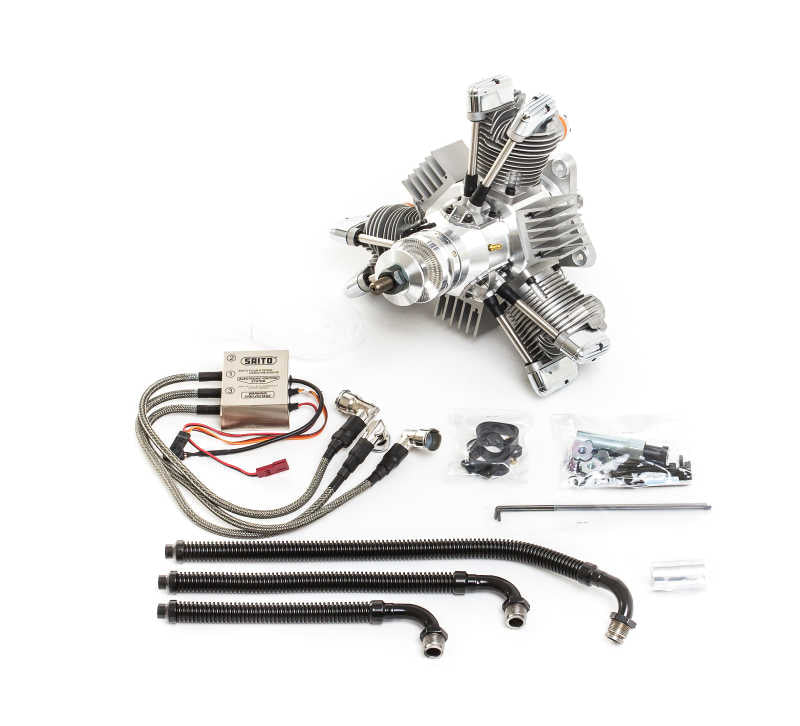 SAITO FG 90 R3, 3-Zylinder-Viertakt-Benzin-Stern, 89.99ccm, Aeronaut # 710089