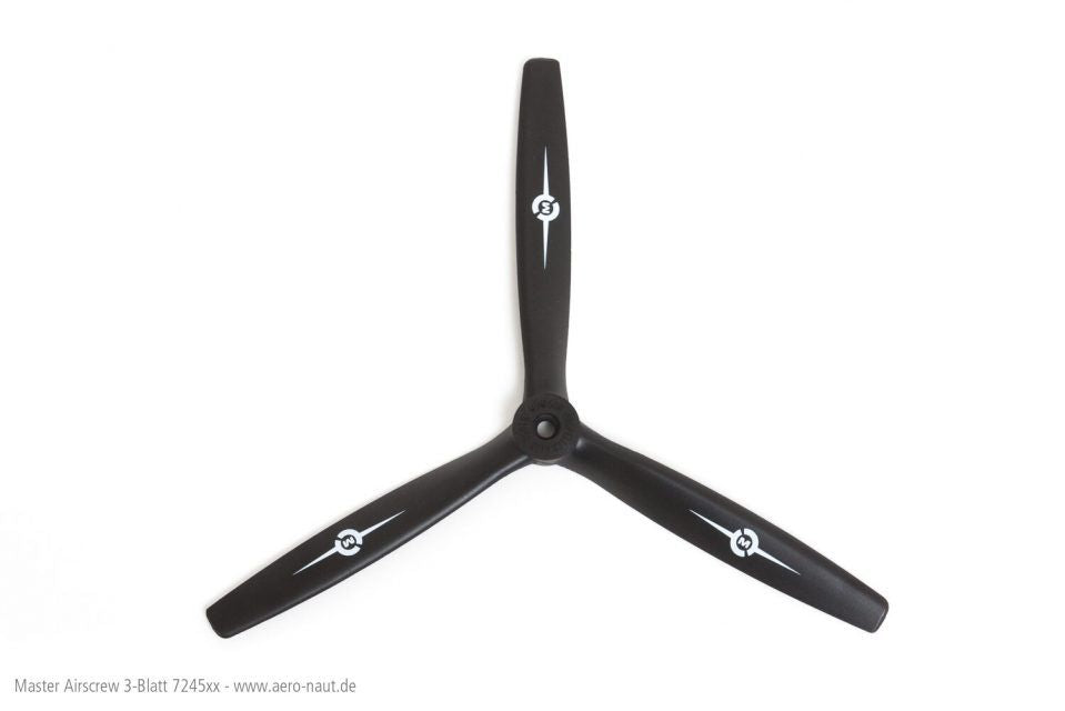 Three-blade propeller 11x7 left-hand, bore 6.35mm, Master Airscrew/Aeron.#724570"
