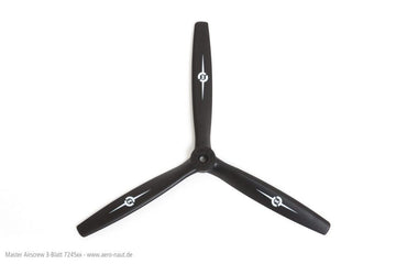 Three-blade propeller 12x6 left-hand, bore 6.35mm, Master Airscrew/Aeron.#724571"
