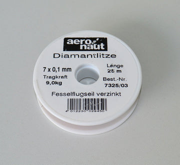 Diamond wire 7x0.1mm, approx. 9kg tensile strength, 25m roll