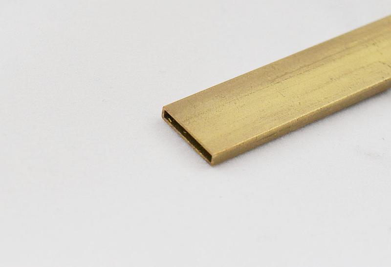 Square brass tube 16.0x2.5x1000mm, wall thickness 0.45mm, Aeronaut # 774116