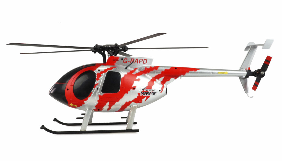 AFX MD500E Red/Silver Brushless, 325mm HELICOPTER RTF (Transmitter, LiPo, Charging Cable)