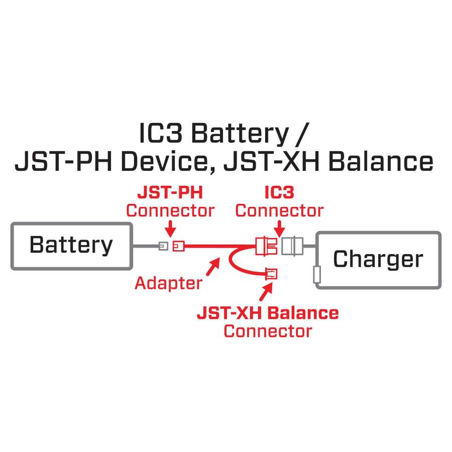 Adapter IC3 Battery auf JST-PH Device / JST-XH Balance, # SPMXCA326