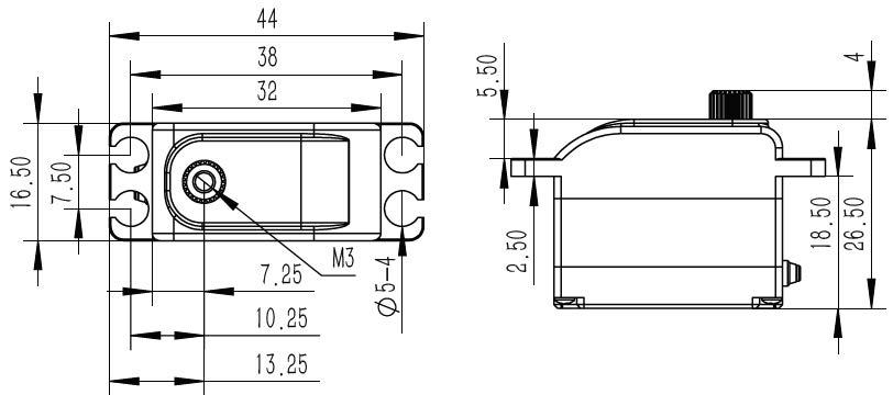 Servo Chaservo DS165, 32x16.5x26.5mm, 36g, 76Ncm@8.4V