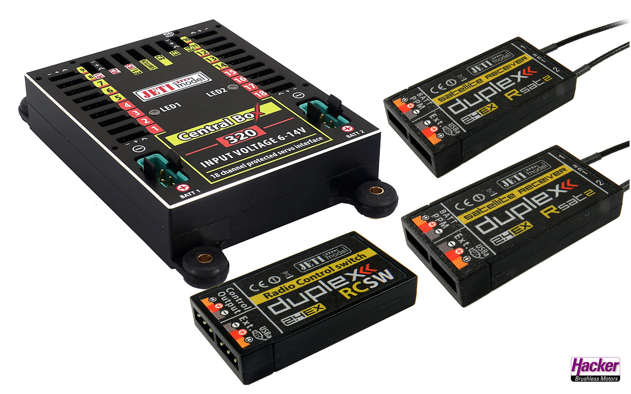 Central Box 320 + 2x Rsat2 + RC Switch, DUPLEX 2.4EX, Hacker # 80001703