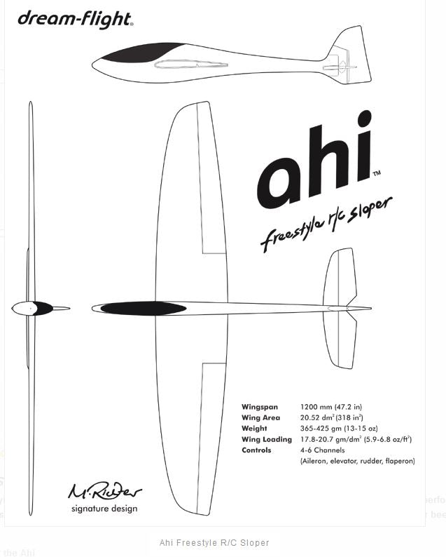 AHI, slope glider made of robust EPO foam, wingspan 1200mm, Dream-Flight