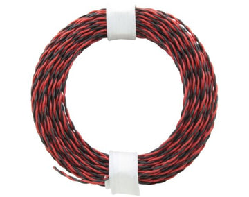 Twin wire red/black, 2x 0.04 mm², 10m roll, Donau Elektronik # 210-10