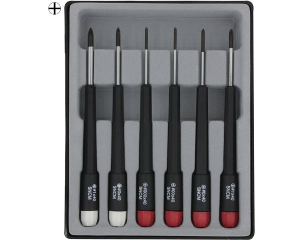 Kreuzschraubendreher-Set PH000/ PH00/ PH0/ PH1/ PZ0/ PZ1, # 280-61