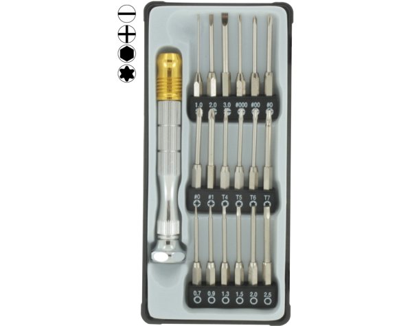 Mini-Bit-Set (extra long), 18-pc., Donau-Elektronik, # MBS18