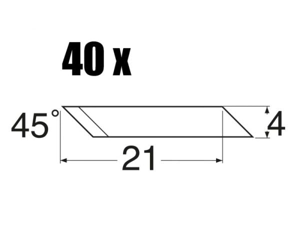 Ersatzklingen 45° passend für MS40/41,(VE 40), Donau-Elektronik # MS45