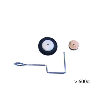 Heckfahrwerk für Modelle bis 600 gr., incl. Rad 17mmø, D-Power # 22201