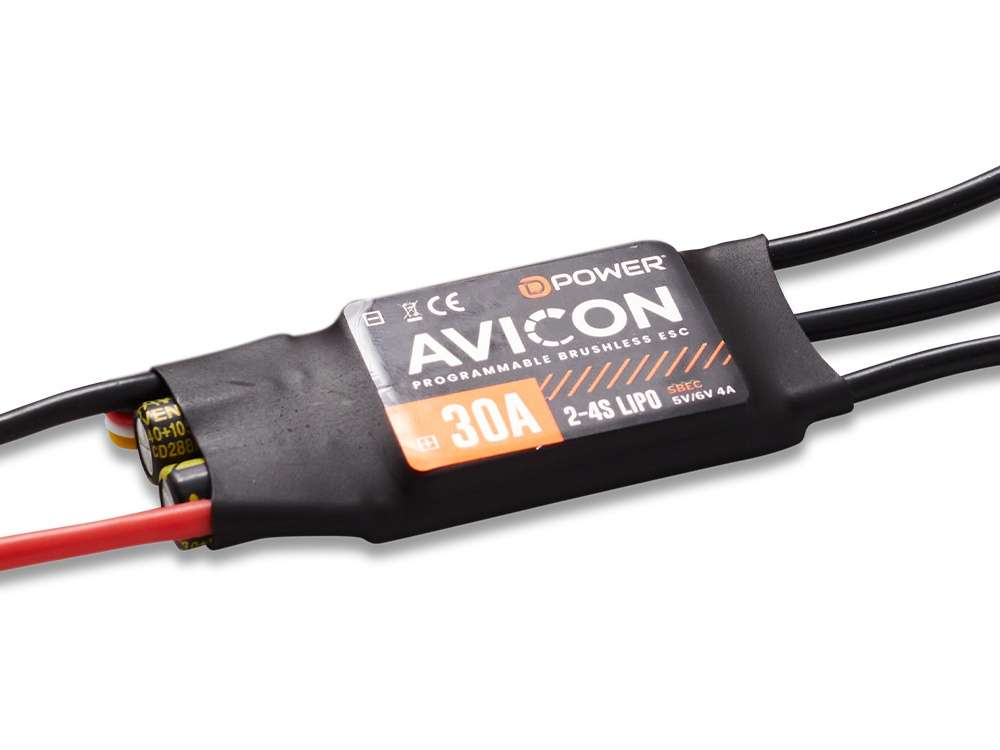 Brushless Regler AVICON, 30A, 2 - 4S, 5.0 - 6.0V / 4A S-BEC, D-Power # AC030