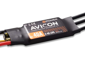 Brushless Regler AVICON, 40A, 2 - 4S, 5.0 - 6.0V / 4A S-BEC, D-Power # AC040