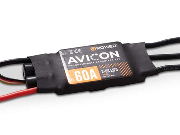 Brushless Regler AVICON, 60A, 2 - 6S, 5.0 - 6.0V / 8A S-BEC, D-Power # AC060