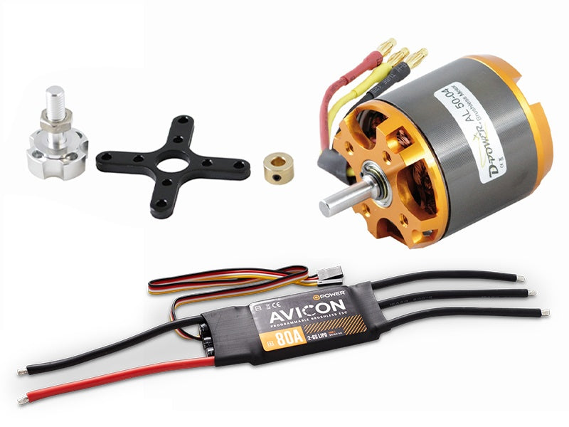 D-Power Brushless Set AL 50-04 mit 80A AVICON Regler