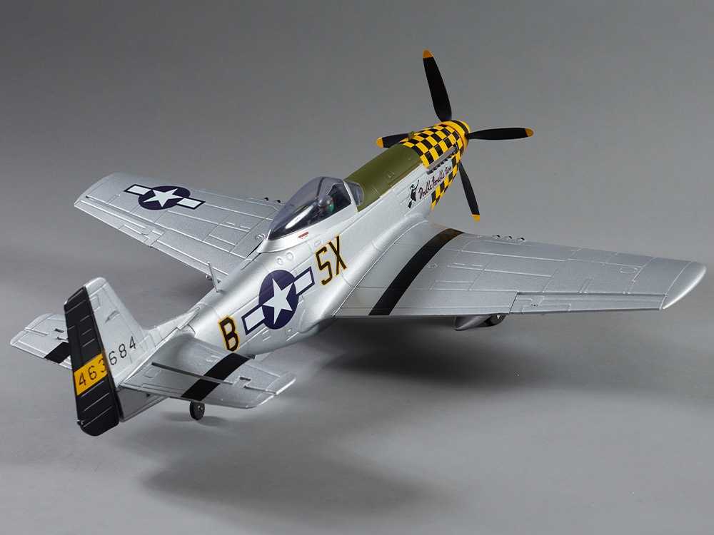 DERBEE P-51D Mustang, YELLOW, PNP, Warbird, Wingspan 750mm, D-Power # DB003PG
