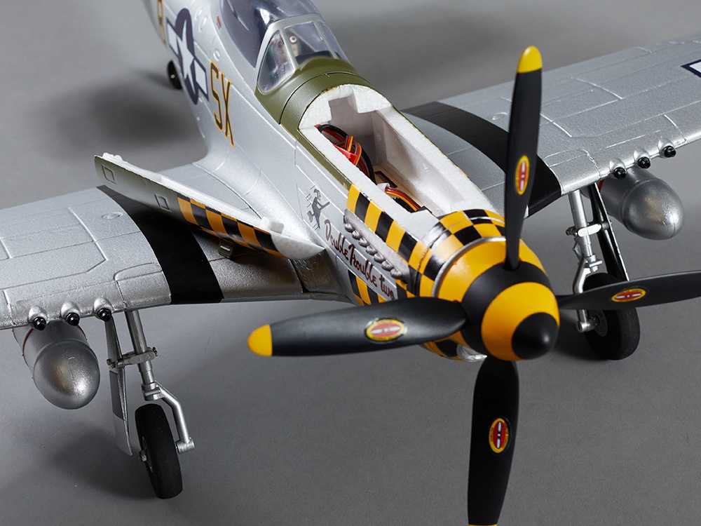 DERBEE P-51D Mustang, YELLOW, PNP, Warbird, Wingspan 750mm, D-Power # DB003PG