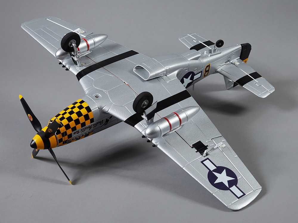 DERBEE P-51D Mustang, YELLOW, PNP, Warbird, Wingspan 750mm, D-Power # DB003PG