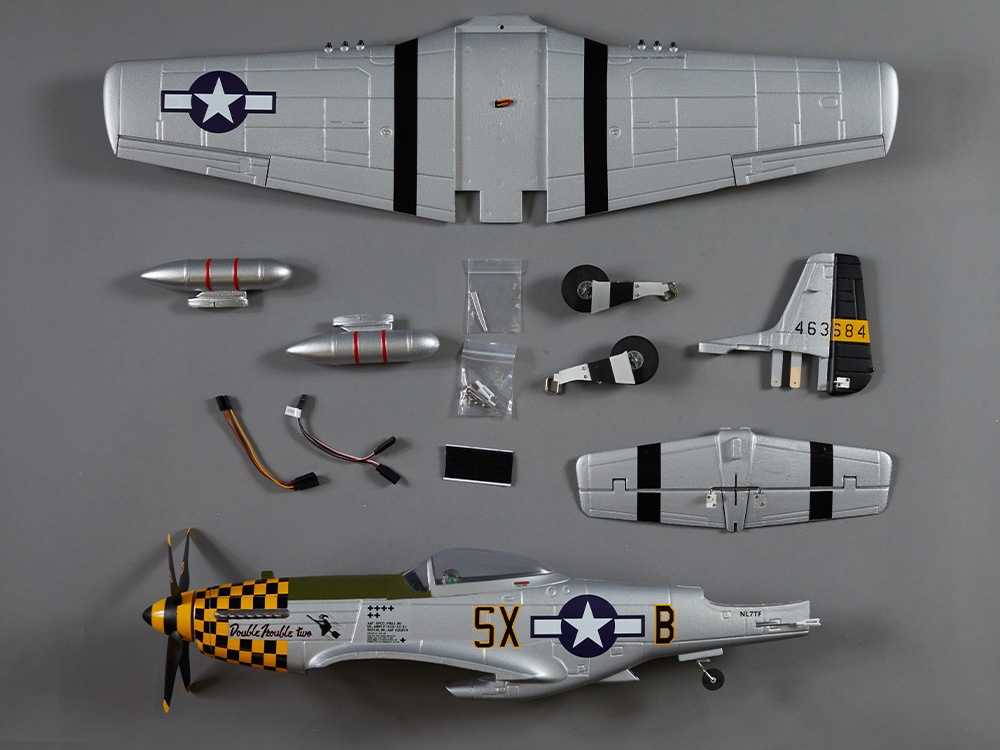 DERBEE P-51D Mustang, YELLOW, PNP, Warbird, Wingspan 750mm, D-Power # DB003PG