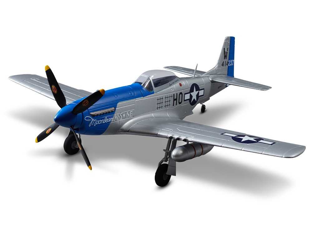 DERBEE P-51D Mustang, BLAU, PNP, Warbird, Spw. 750mm, D-Power # DB004PB