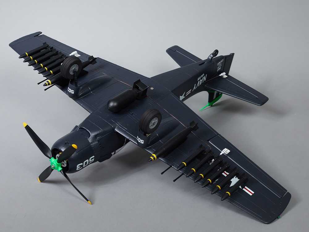 DERBEE A1 Skyraider, BLAU, PNP, Warbird, Spw. 800mm, D-Power # DB005PB