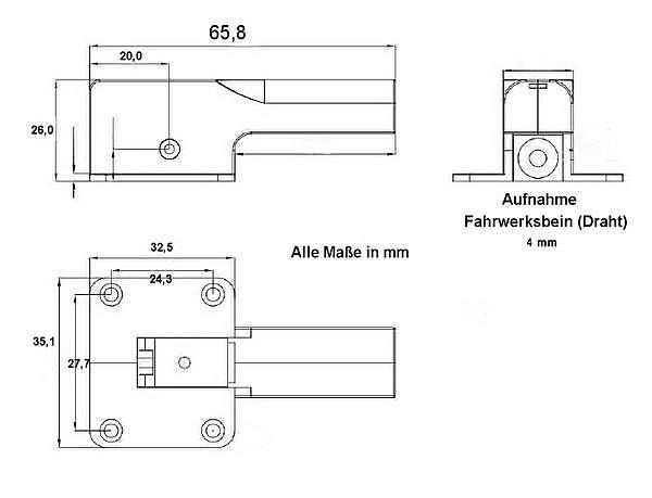 Electric Retractable Landing Gear, Size M, D-Power # DPER01M
