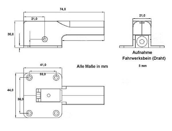 Elektrisches Einziehfahrwerk Grösse L" mit Welle, D-Power # DPER02LN"