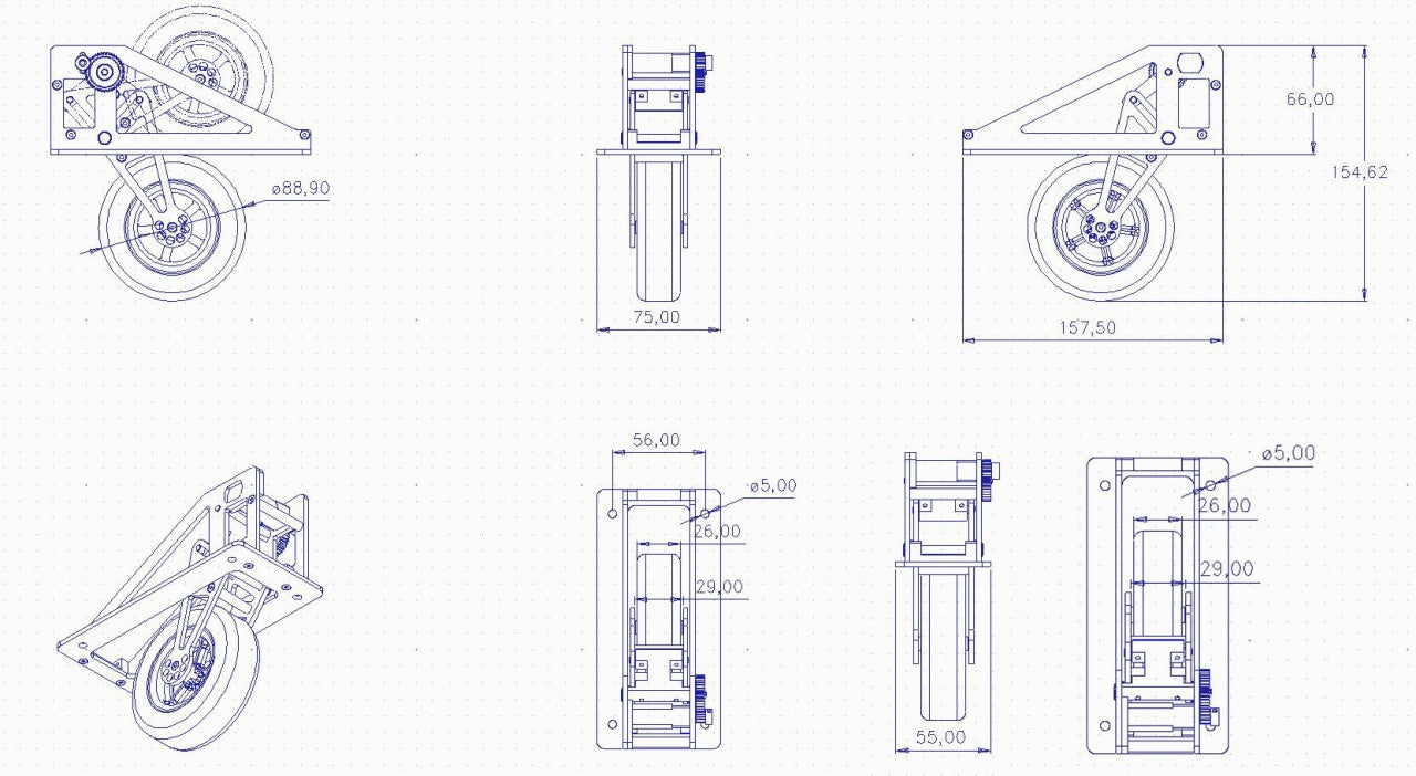 Elektrisches Einziehfahrwerk für Segler bis 6kg, D-Power # ERS14