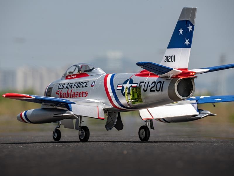 FMS F-86 Skyblazer Jet EDF 80 PNP silber blau, Spw. 1220mm, D-Power # FMS143PBU