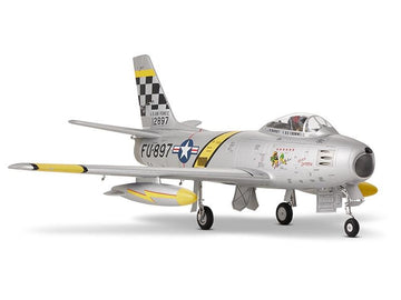 FMS F-86 The Huff Jet EDF 80 PNP silber-gelb, Spw. 1220mm, D-Power # FMS143PSL