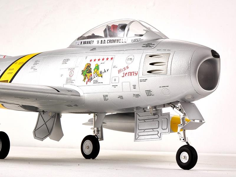 FMS F-86 The Huff Jet EDF 80 PNP silber-gelb, Spw. 1220mm, D-Power # FMS143PSL