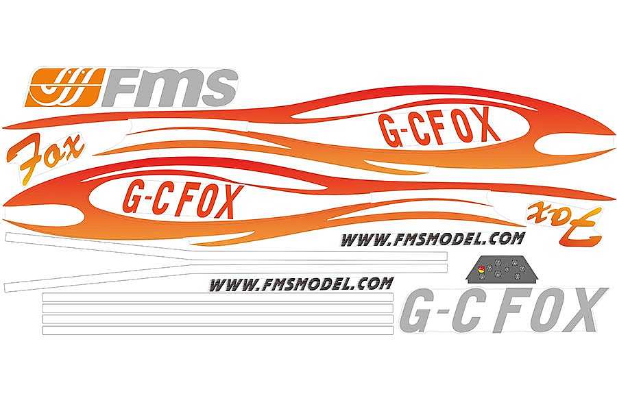 Dekorbogen zu FMS Fox V2, Spw. 2320mm, D-Power # FMST304
