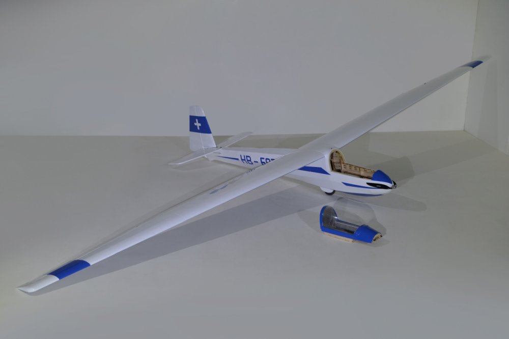 Ka8B, Carbon, vintage glider, wingspan 4500mm, for electric propulsion, D-Power # GL08