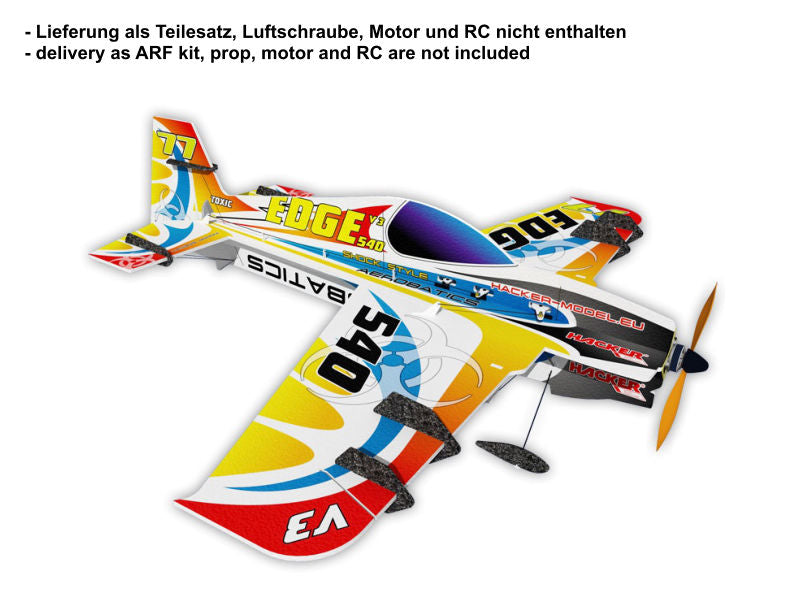 Hacker Edge 540 V3 Toxic, EPP Bausatz, 810mm, ca. 145g, vorgesehen für 2 Lipo