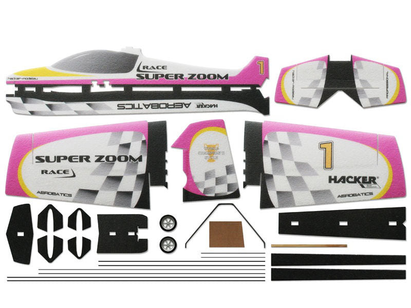 Hacker Super ZOOM Race, Indoor-Modell- Bausatz, Spw. 1000mm, für 3 Lipo