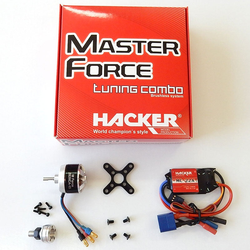 Hacker CZ Indoor Brushless Set, Master Force 2826CA-11 KV 1500, MC-22A Controller