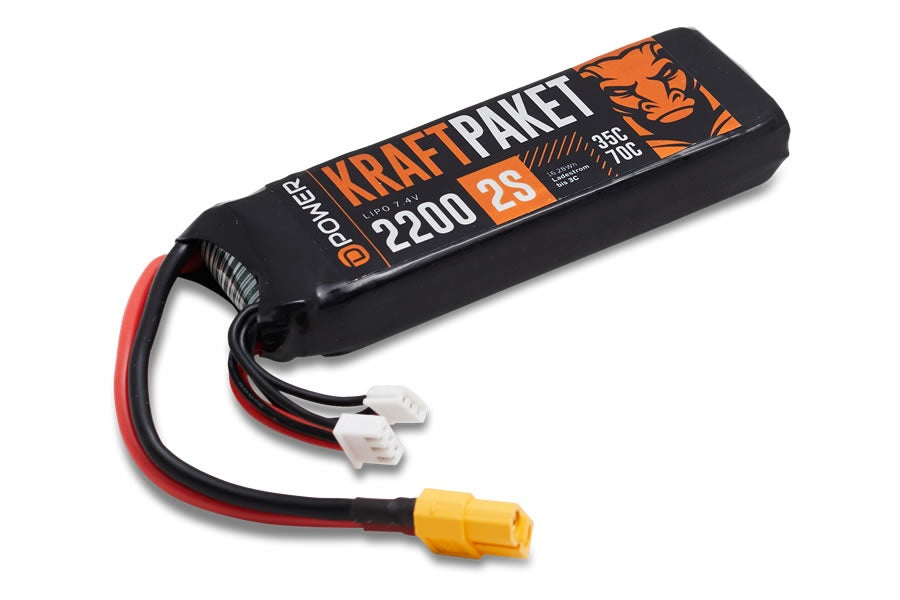 D-Power KRAFTPAKET LiPo Akku 2S/2200mAh, 35C/70C, 108x34.5x16.5mm, 116g