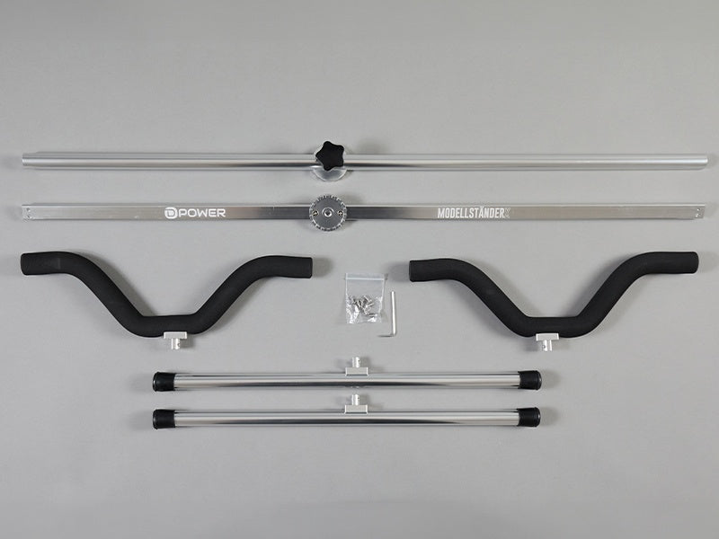 FMS Model Stand X" in silver for model airplanes, D-Power # MSX-S"